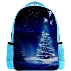 GIAPB Reisrugzak, kleine rugzak, rugzak dragen, keperstof, abstracte kerstboom blauw, N57ks3yvyss, 26.6x20x42 cm/10.5x8x16.5 in, Traditionele rugzakken