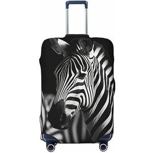 OPSREY Bagage Cover Elastische Koffer Cover Gepersonaliseerde Dubbelzijdige Zwart & Wit Zebra Print Bagage Cover Protector Voor 18-32 Inches, Zwart, XL