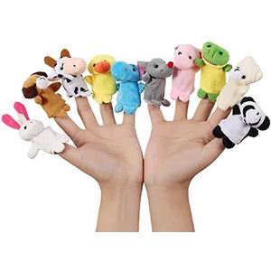 Vingerpoppetjes voor peuters - Set van 10 Cartoon Animal Finger Puppets | Baby Story Time Animal Style voor peuters, Finger Puppets Props voor Games, Show, Fotografie Zceplem