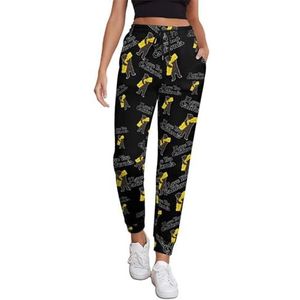 Bear I Love California Joggingbroek voor dames, hardloopbroek, joggingbroek, vrijetijdsbroek, elastische taille, lang, met zakken