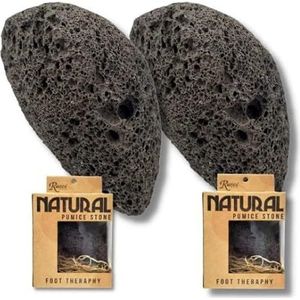 Rucci Professional Natuurlijke vulkanische puimsteen voor eelt, scheuren, 100% natuurlijke biologisch afbreekbare verpakking 2 dozen