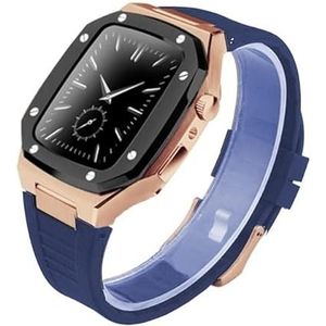 OFWAX Roestvrij stalen horlogekast riem modificatiekit, voor Apple Watch Band 9 8 7 6 5 4 SE 44 mm 41 mm 45 mm serie horloge vervangen upgrade siliconen band metalen behuizing, 41MM, agaat