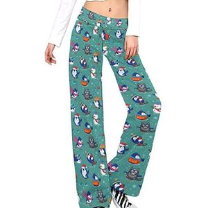 Grappige Pinguïns Yoga Broek Voor Vrouwen Casual Broek Lounge Broek Trainingspak met Trekkoord L