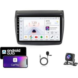 Android 13 Dubbel Din Auto Stereo Touchscreen Auto Stereo Voor Mitsubishi L200 2008-2016 Met Bluetooth GPS Navigatie WiFi FM Radio USB/SWC/Plug en Play Ondersteuning Carplay&Android Auto(8 Core 4G+Wif