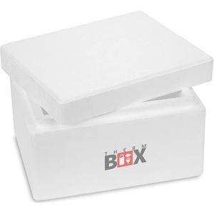 THERM BOX Styrofoam box - Thermobox voor eten & drinken - Styrofoam koeler & warmer (31x25x18,5cm - 5,93L volume) Herbruikbaar