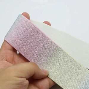 zilverdraad/print 47MM elastisch lint kledingtassen broeken elastische singels doe-het-zelf-naaiaccessoires rubberen band-lichte regenboog