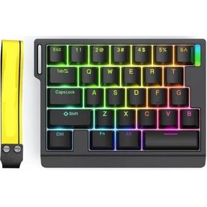 QPSJXN Mechanisch gamingtoetsenbord HE30 met één hand 29 magnetische schakelaar Rapid Trigger compatibel voor spelers (HE30 zwart)