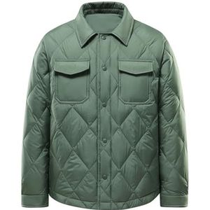 Pegsmio Mannen Winter Revers Winddicht Eendendons Parkas Jas Jas Plaid Pocket Knop Parka Uitloper, EN8, L