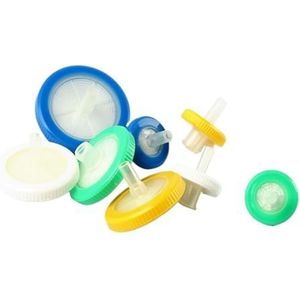 Wegwerpspuitfilter van nylon membraan, 13 mm, 25 mm, 33 mm, 0,22/0,45/0,8 µm, 13 mm, 100 stuks