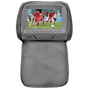 Universele 7 Inch Auto Hoofdsteun MP4 Kussen Monitor Multimedia Speler Met Aansteker Adapter Usb Sd MP5 Fm Luidsprekers SH7038-P5 Achterbankmonitor(707-Gray-C)