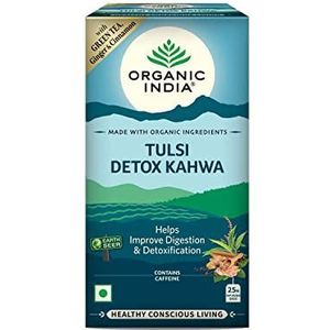 Green Velly Organic Tulsi Detox Kahwa 25 IB || Cleanse & Cold Relief || Improve Digestion & Detoxification || Tulsi Tea - 25 Tea Bags