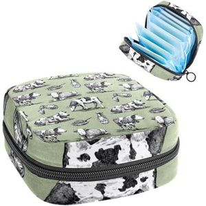 Opbergtas voor maandverband, menstruatiecup zakje, menstruatiezakorganizer voor vrouwelijke pads tampons, boerderijkoe, zelfgemaakte kaasmelk