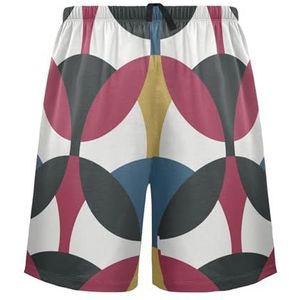 LI ZHI XIN Herenpyjamabroek, korte pyjamabroek, zomer casual shorts, elastische tailleband met trekkoord, rechte losse pasvorm met 2 zakken, S-XXL abstracte patronen, Meerkleurig, S