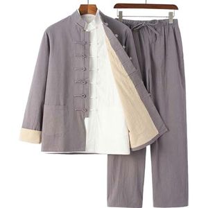 RVUEM Kung Fu Suit Sets, Tai Chi Uniform Shirt, Training Clothes Apparel Clothing, QiGong Martial Arts Wing Chun Shaolin Kung Fu Shirt, Tang Suit 3 Piece Set,003,3XL