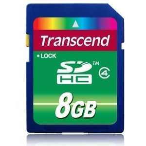 Transcend TS8GSDHC4 Flash geheugenkaart 8GB Secure Digital High-Capacity (SDHC), 10000 cycli per logische sector, Zwart, 2.7-3.6V, -25-85°C
