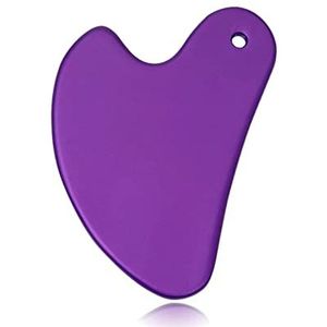 Gouache Massage Gua Sha Tool Face Lift Anti-Aging Huid Aanscherping Koeling Metalen Contour Verminder Wallen 1 Stks (Kleur: Paars)