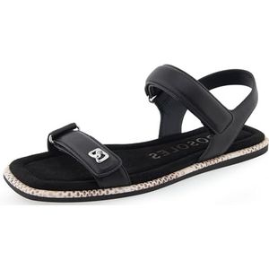 Aerosoles Bruna platte sandalen voor dames, zwart leder, 42.5 EU