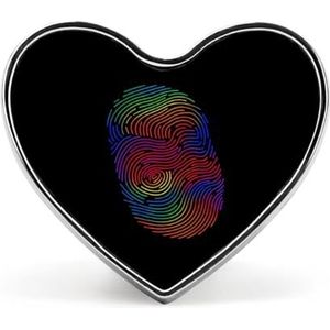 Rainbow Pride Vingerafdruk Pin Badge Hartvormige Identiteit Pins Broches Knop Badges Voor Hoeden Jassen Decor