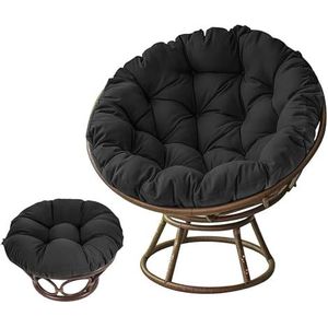 Hangmat stoelkussen, rotan kussen, 40 cm buiten zitkussen, schommelstoelkussen voor keuken schommel stoel (zonder stoel) (kleur: zwart, maat: 60 x 60 cm)