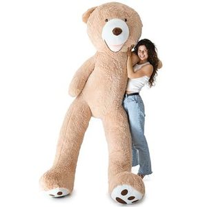 MKS. Reuzen-teddybeer, XXL-knuffelbeer, 260 cm, grote pluche beer - originele teddybeer, bruin (260 cm)