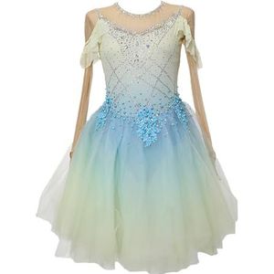 Meisjeswedstrijd Kunstschaatsjurk Met Diamanten, Damesjurk Met Hoge Elasticiteit En Glanzende Ijsschaatsjurk(4XL)