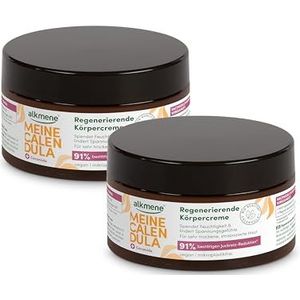 alkmene Calendula Regenererende crème voor beschadigde en droge huid, 200 ml, veganistische huidcrème verlicht jeuk, lichaamscrème, zeer droge huid, bodyboter