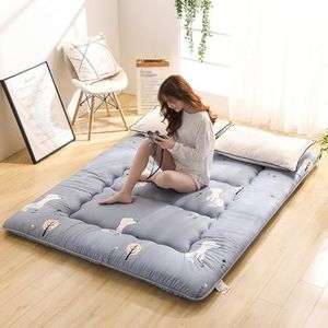 BisQu Opvouwbare futonmatras in Japanse stijl - gastenbed matras voor thuis of op de camping (I, 135 x 200 cm (53 x 79 inch))