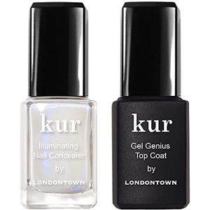 Londontown kur Conceal & Go Duo Set, Inclusief Nail Illuminating Concealer & Gel Genius Top Coat, 0.4 Fl Oz