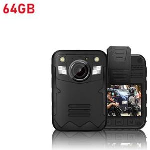 Draagbare DV-camera YSW-Q5 1440P HD Infrarood Digitale Bodycam Surveillance Beveiliging Videorecorder Mini Monitor Draadloze Body Camera(64GB)