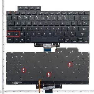 Engels Amerikaans toetsenbord voor ASUS voor ROG voor Zephyrus Huan 16 G16 GA503 GA503Q GA503QR GA503QS 15 G15 GU603 GU603H met achtergrondverlichting(Black)