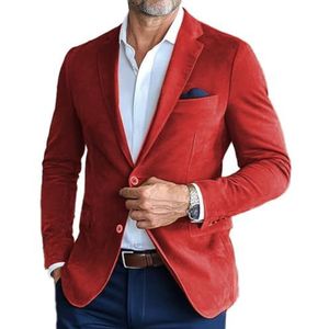 Leader of the Beauty Herenpak blazer slim fit jas prom smoking jas piek revers bruiloft prom smoking jas, Rood, L