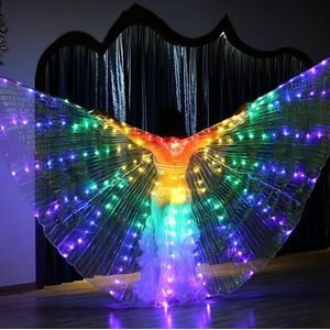 LED Isis-vleugels, Oplichtende Kleurrijke LED-buikdansvleugels, 360 Graden Verlenging Glow Angel Wings, Vlindervleugels voor Toneelvoorstellingen, Carnaval, Halloween, Kerstmis