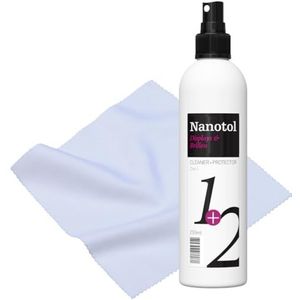 Nanotol displays en brillen 2-in-1 | snelafdichting en reiniger met poetsdoek - 250 ml
