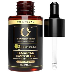 Organic Black Jamaican Castor Oil - 100% Pure, Cold Pressed, Unrefined - Best for Hair, Skin, Eyebrows & Eyelashes - Helps Thicker, Stronger Hair - Moisturizes Skin - Natural & Vegan