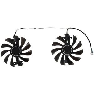 GPU-koeling, videokaartventilator, 2 stuks voor KUROUTOSHIKOU voor GTX 1070Ti voor GALAKURO voor WIT, voor Kuroutoshikou 1080 EXOC voor SNIPER Wit(Black Cooler Fan)