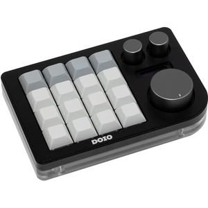 CutiePcs DOIO KB16 Aluminium Macro-Pad Megalodon Triple Knop, VIA-compatibel, mini-toetsenbord voor ontwerpers (zwart)