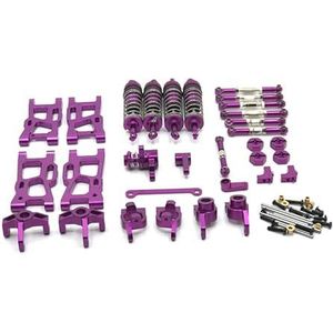 Metalen upgrade aangepaste onderdelen for WLtoys 144010 144001 144002 124017 124019 afstandsbediening auto(PURPLE)