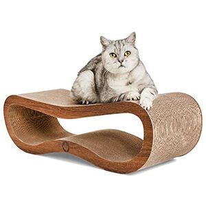 CanadianCat Company ® | XXL Orbit Lounge 2.0 | walnoot | Kat meubilair, krabplank | Quality board + catnip | ca. 84 x 24 x 23 cm