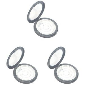 3 Set van 12g vrouwen cosmetische geperst poeder case blozen concealer container doos transparant deksel, zwart