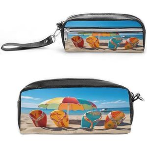 MNVTSKOP Kleurrijke Flip Flops Strand Bal Make-up Tas Kleine Cosmetische Reizen Case Draagbare Briefpapier Organizer voor Vrouwen Leraar