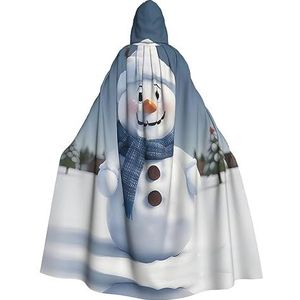 SSIMOO Leuke sneeuwpop Parrern uniseks mantel-boeiende vampiercape voor Halloween - een must-have feestkleding voor mannen en vrouwen