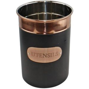 Black & Copper Utensil Pot