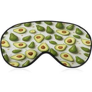 Oogmasker, wit en groen bedrukt slapend oogmasker, nachtoogmasker, verduisterende slaapoogmasker, reizen oogmasker