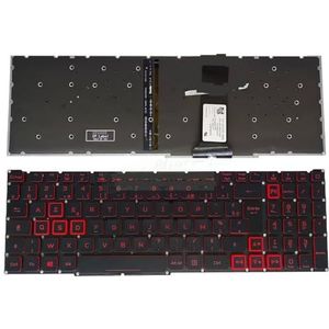 LA Frans voor AZERTY Verlicht toetsenbord voor Acer voor Nitro 5 AN515 54 557H AN517 AN715-51 Latijns Spaans SP ES Rood LG5P-N90BRL(FR RED LIGHT)
