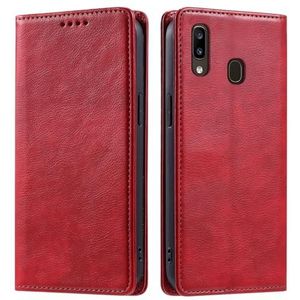 Beschermingskoffer Compatibel met Samsung Galaxy A20E/A10E Portemonnee-hoesje met kaarthouder Magnetische telefoonhoes Schokbestendige hoes Lederen beschermende flip-cover-Creditcardhouder-standaard B