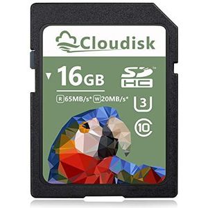 Cloudisk 16 GB SD-kaart UHS-I U3 Klasse 10 SDHC-geheugenkaart Hoge snelheid Full HD
