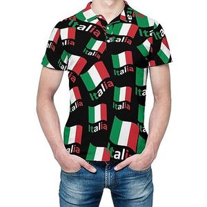 Italië Italië Italiaanse vlag heren shirt met korte mouwen golfshirts normale pasvorm tennis T-shirt casual business tops