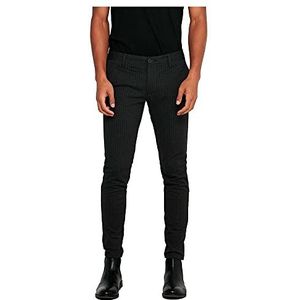 ONLY & SONS Tapered Fit Broek ONSMARK met Krijtstreep Antraciet