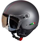 BEON Design-B Scooter helm met vizier - Geschikt als Brommer Motor Snorfiets helm - Retro scooterhelm - Volwassenen - Incl helmtas