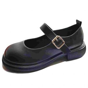 BKYWJTR6 Mary-Jane-schoenen voor dames, eenvoudige Lolita-schoenen, zwart, JK Student College, schattige middelhoge hak, klassieke, elegante damesschoenen, zwart, 39 EU